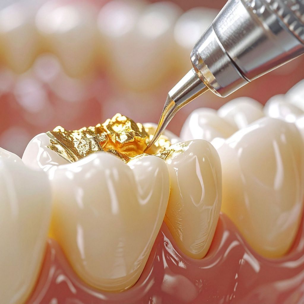 Tooth model used to demonstrate a dental filling